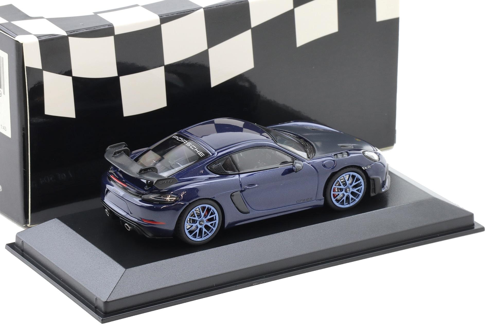 1:43 Minichamps Porsche Cayman GT4 RS 2021 Enzian blue/ blue wheels