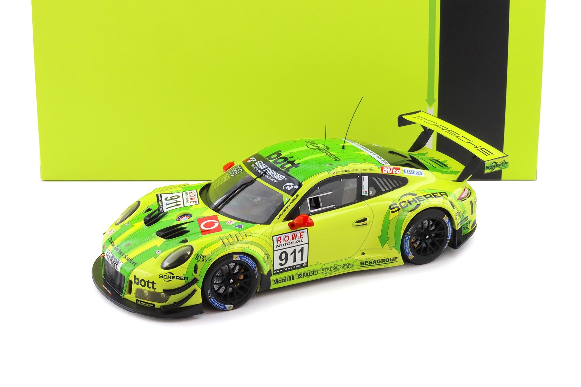 1:18 IXO Porsche 911 991 GT3 R VLN Nürburgring Winner VLN Heat 2018 Manthey Grello #911