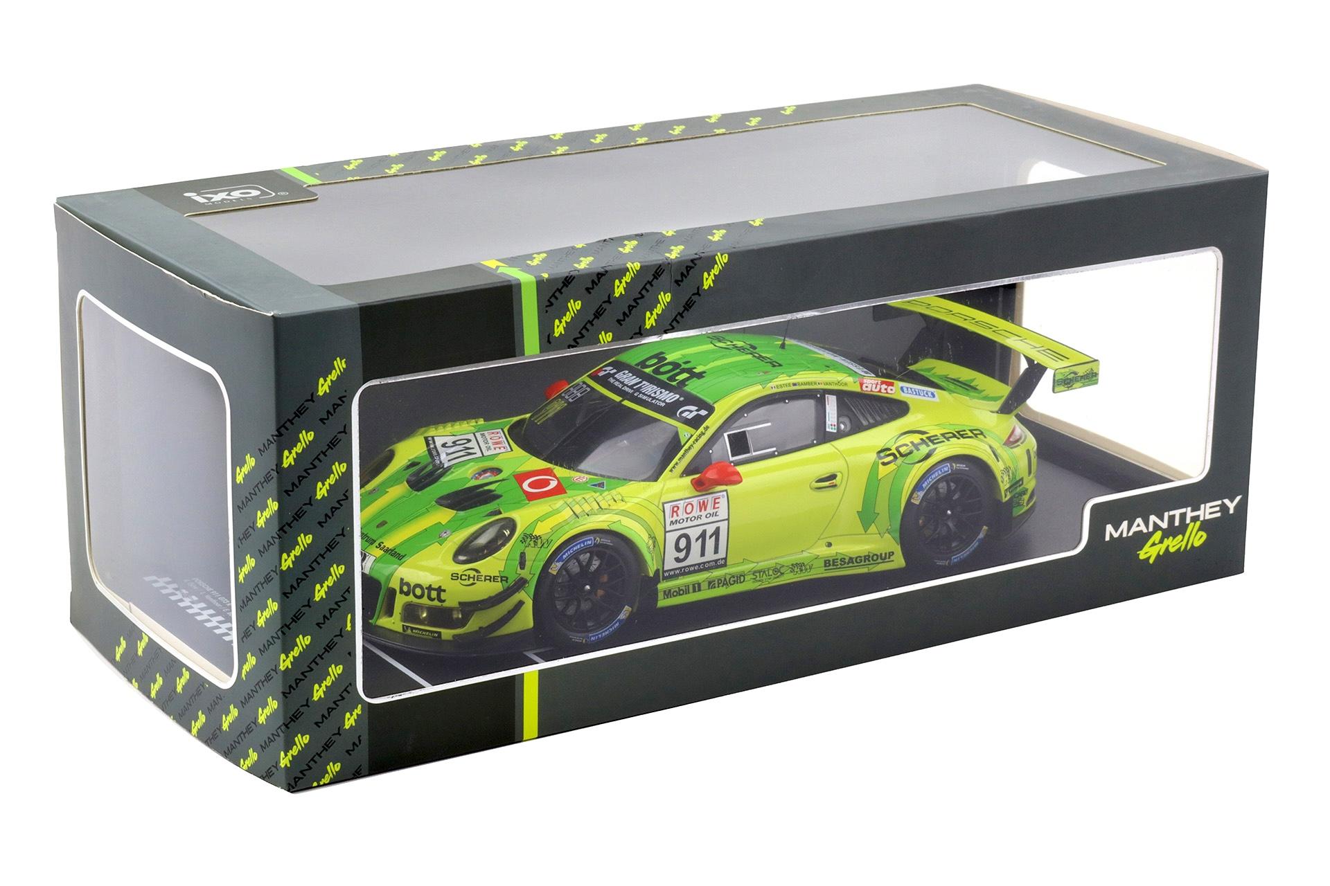 1:18 IXO Porsche 911 991 GT3 R VLN Nürburgring Winner VLN Heat 2018 Manthey Grello #911