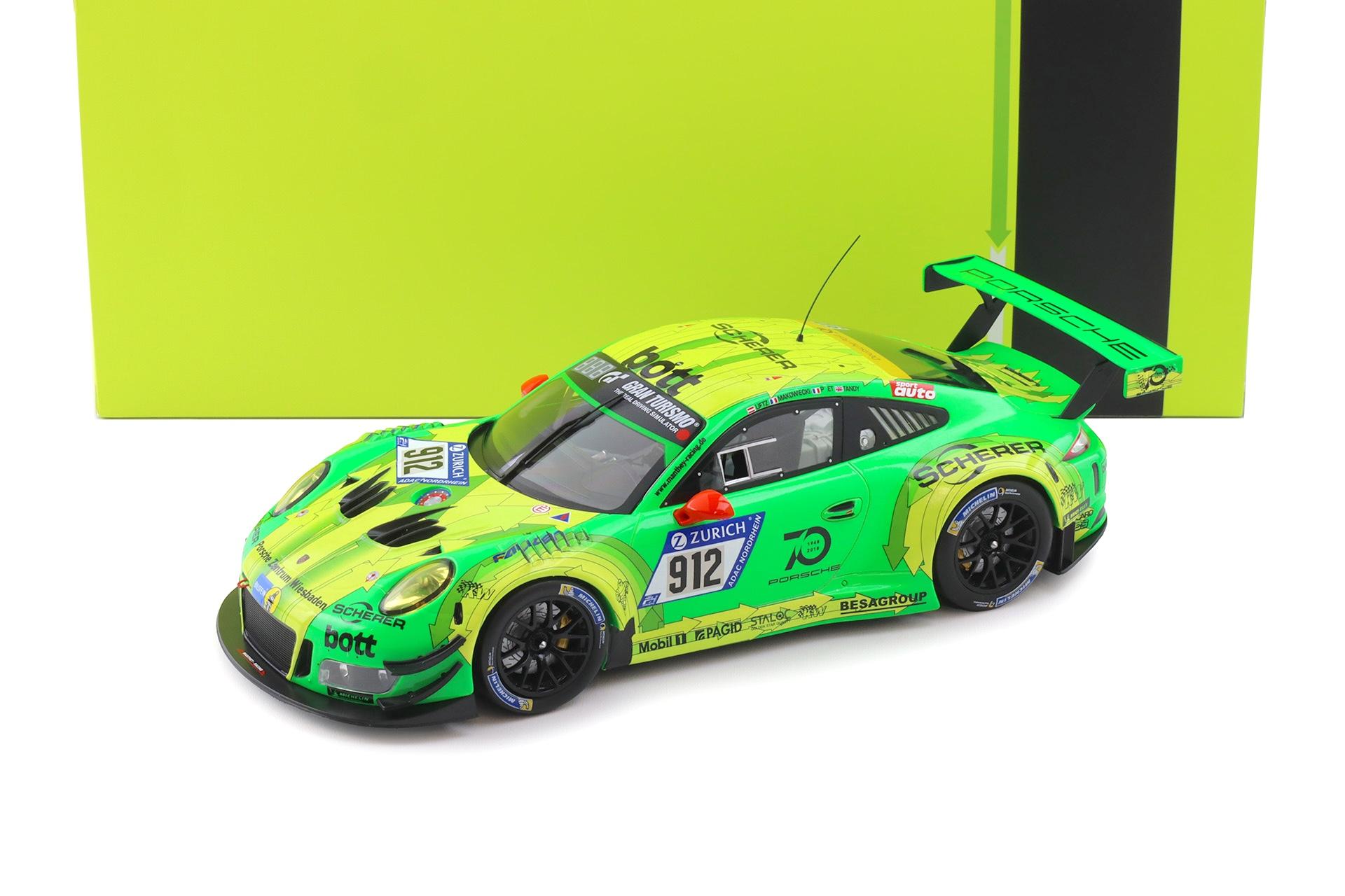 1:18 IXO Porsche 911 991 GT3 R Winner 24h Nürburgring 2018 Manthey Grello #912