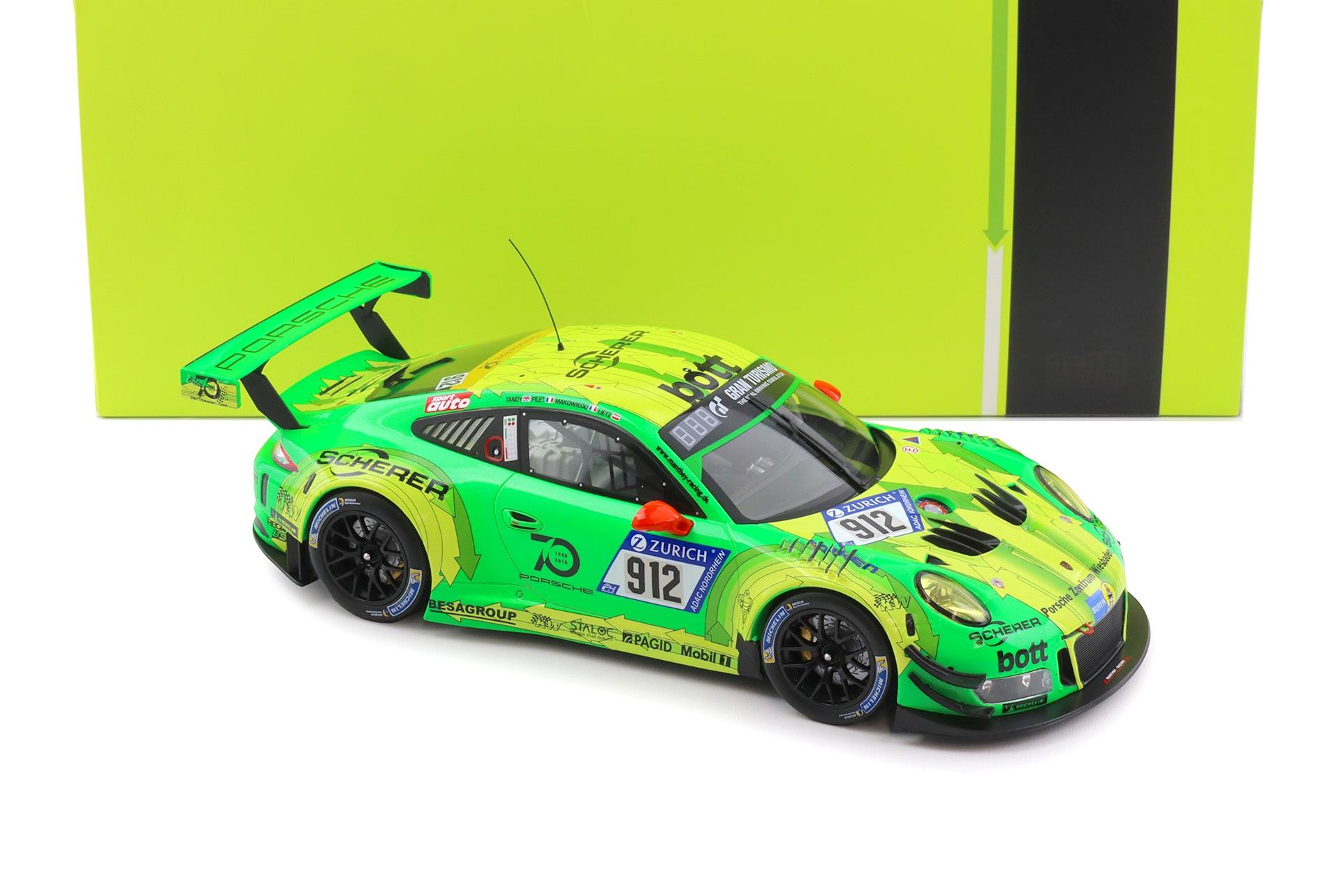 1:18 IXO Porsche 911 991 GT3 R Winner 24h Nürburgring 2018 Manthey Grello #912
