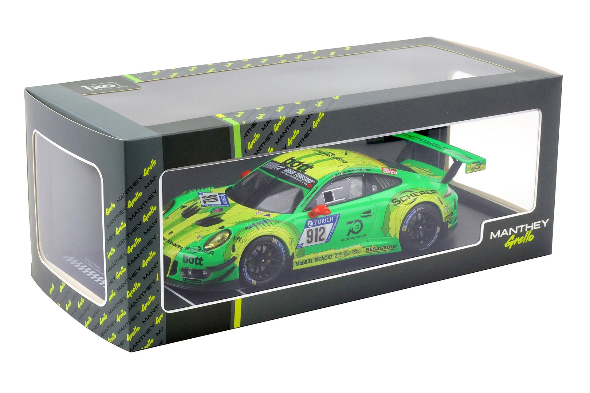 1:18 IXO Porsche 911 991 GT3 R Winner 24h Nürburgring 2018 Manthey Grello #912