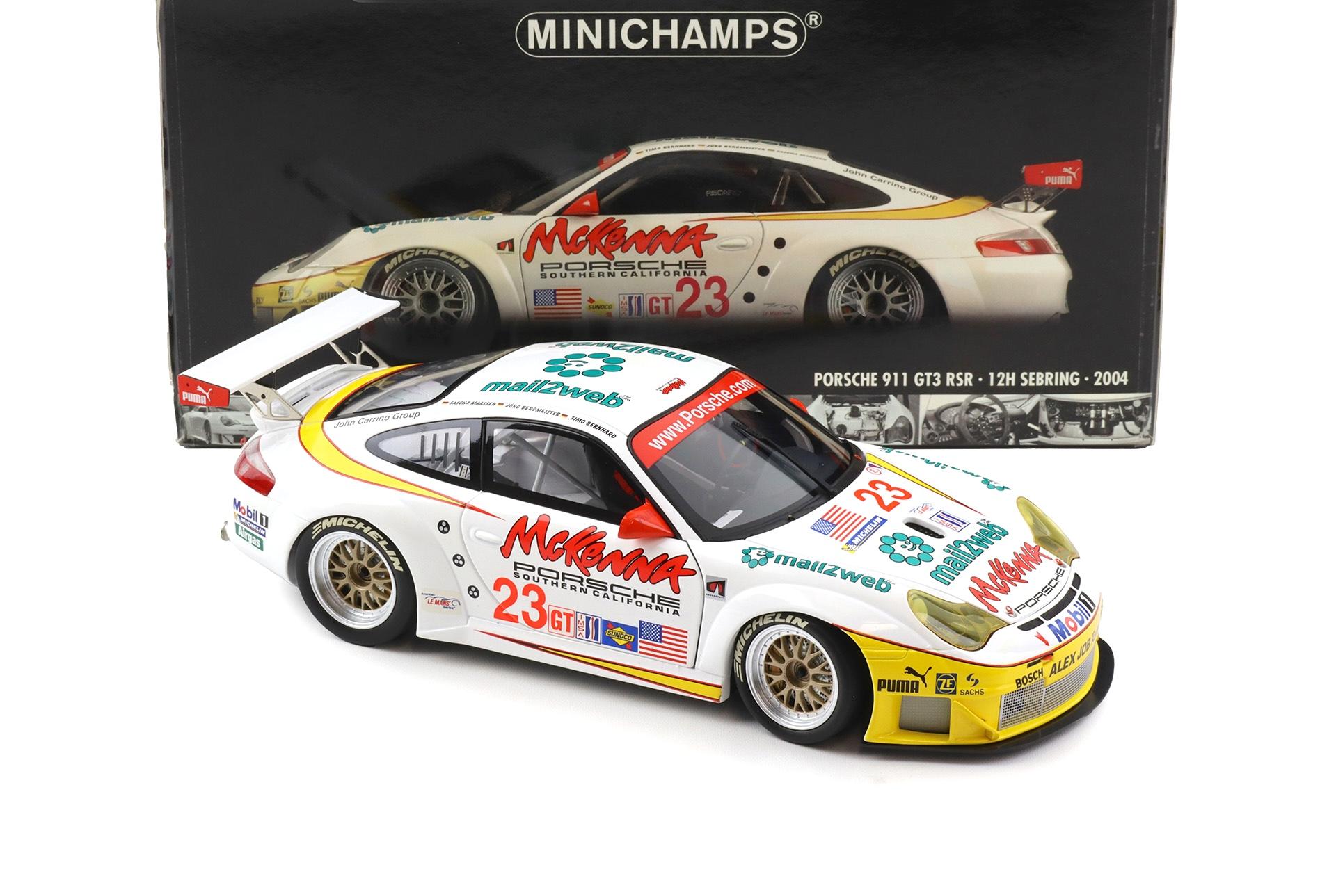 1:18 Minichamps Porsche 911 996 GT3 RSR Class Winner 12h Sebring 2004 #23