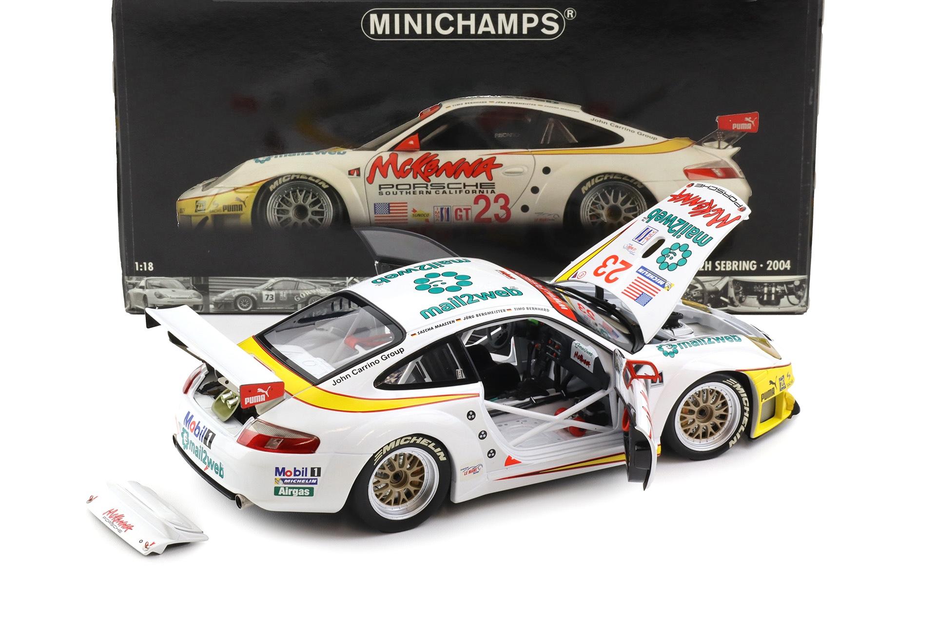 1:18 Minichamps Porsche 911 996 GT3 RSR Class Winner 12h Sebring 2004 #23