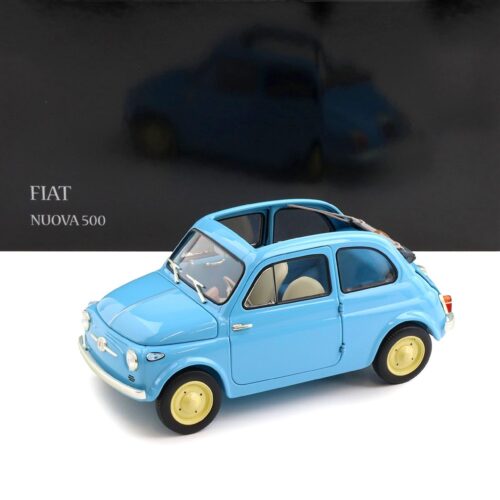 1:18 Kyosho Fiat 500 D Cabriolet open Celeste Blue 1960