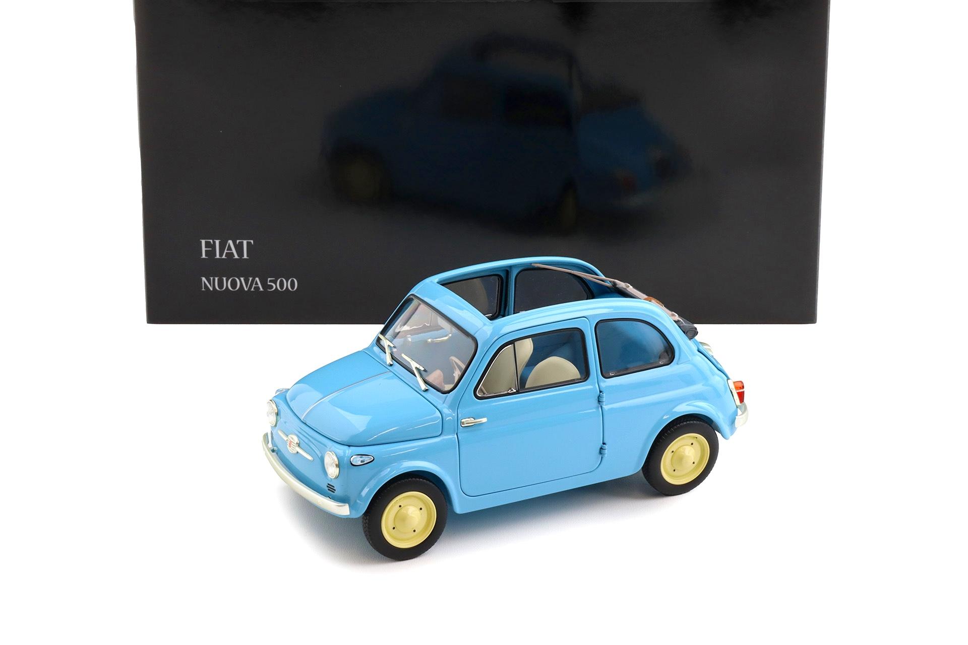 1:18 Kyosho Fiat 500 D Cabriolet open Celeste Blue 1960
