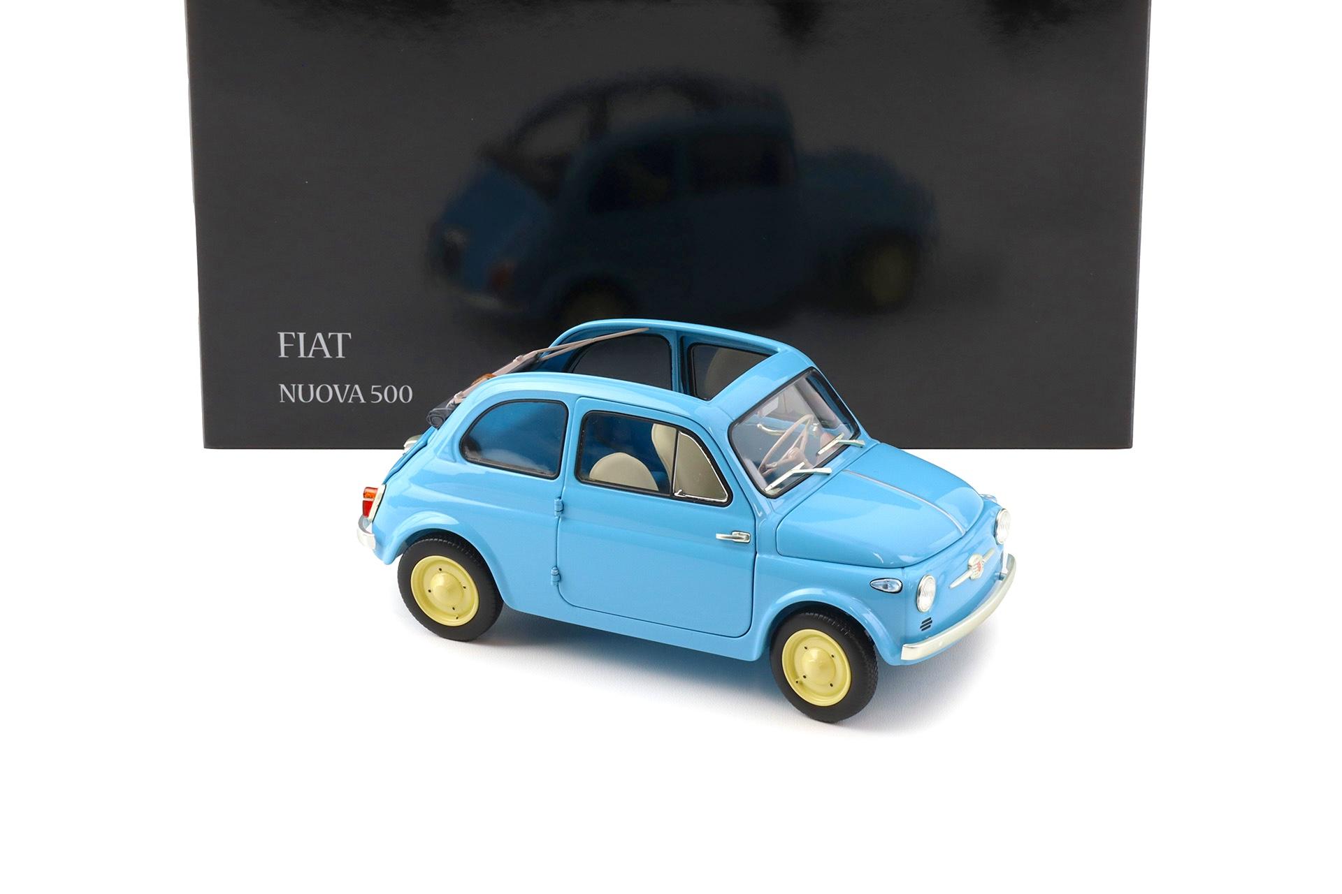 1:18 Kyosho Fiat 500 D Cabriolet open Celeste Blue 1960