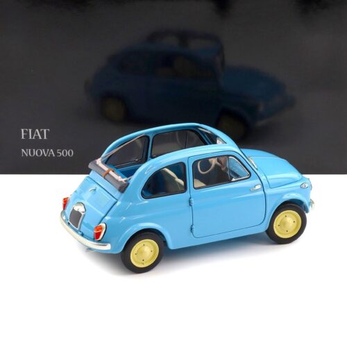 1:18 Kyosho Fiat 500 D Cabriolet open Celeste Blue 1960