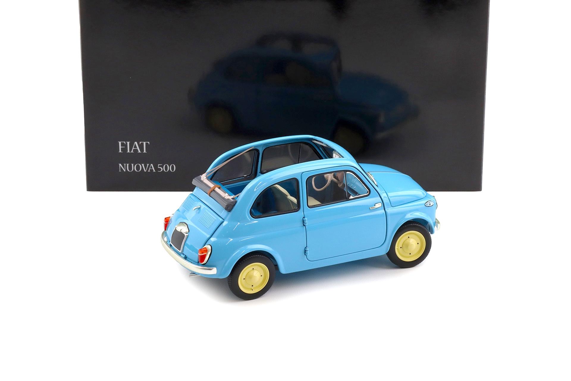 1:18 Kyosho Fiat 500 D Cabriolet open Celeste Blue 1960