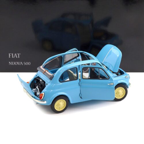 1:18 Kyosho Fiat 500 D Cabriolet open Celeste Blue 1960