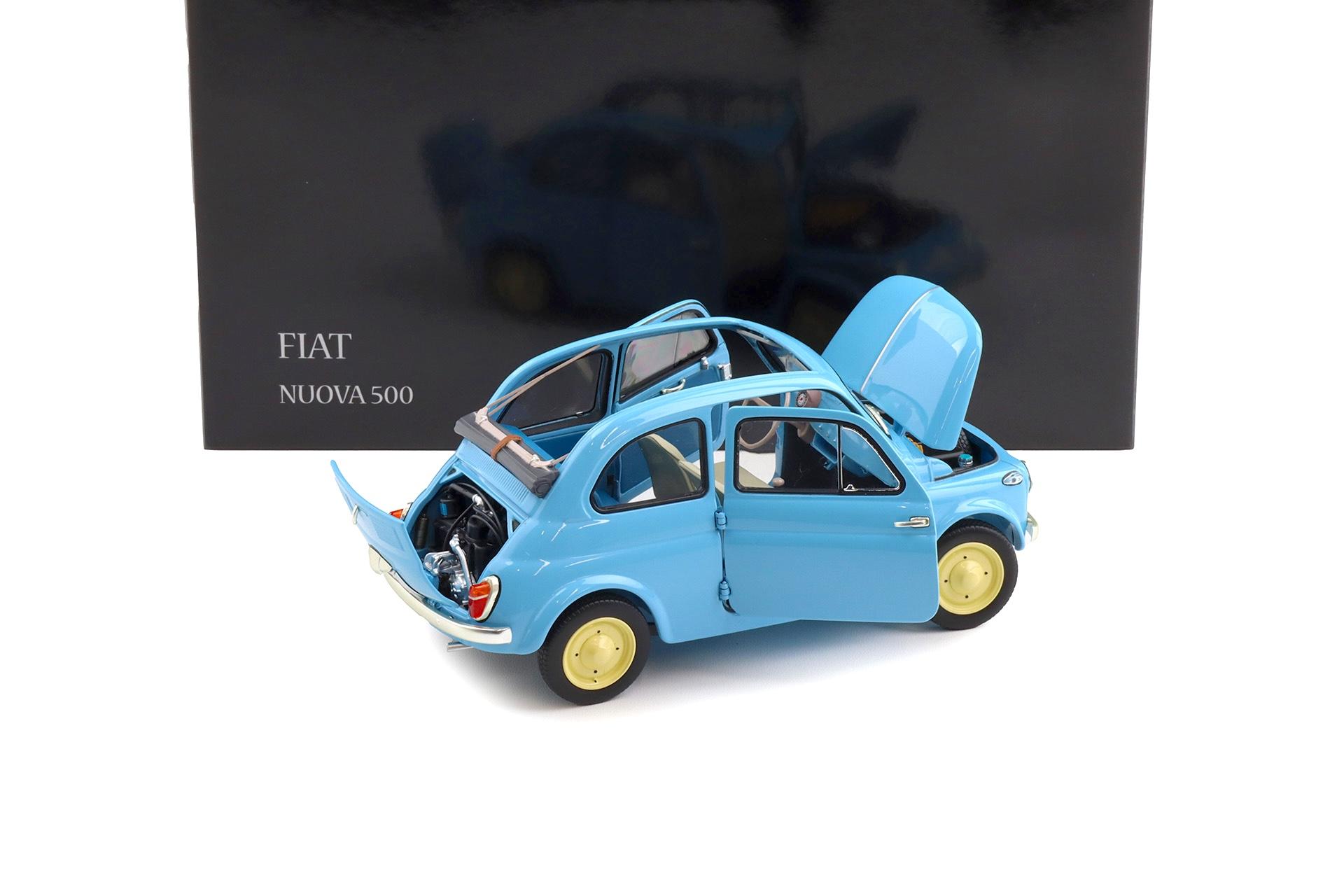 1:18 Kyosho Fiat 500 D Cabriolet open Celeste Blue 1960
