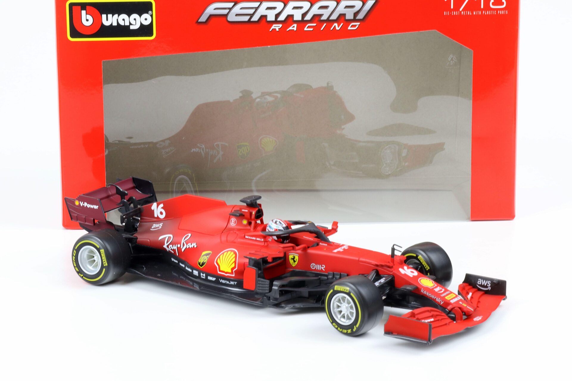 1:18 Bburago Racing F1 Ferrari SF21 C.Leclerc 2021 red #16