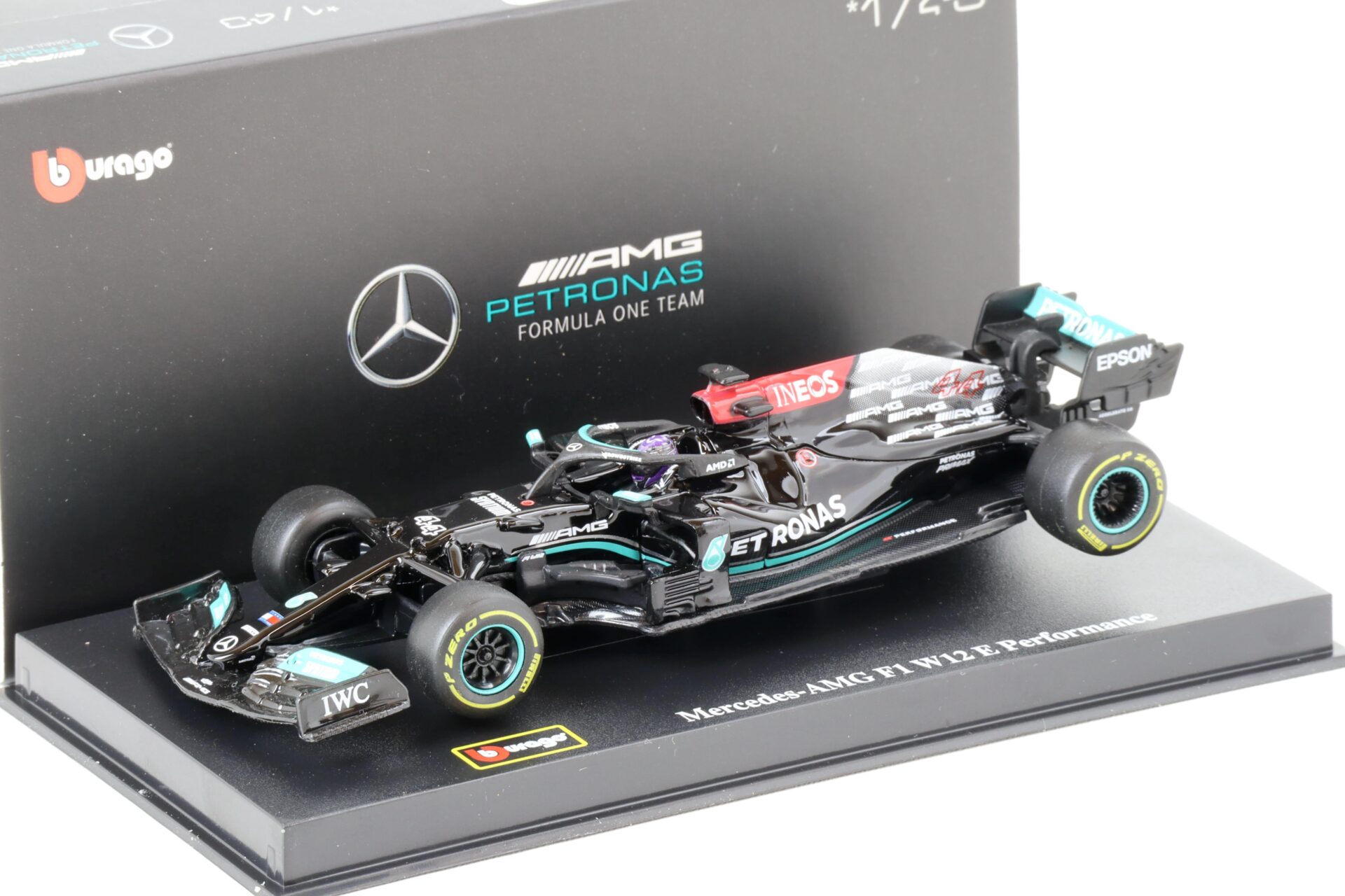 1:43 Bburago Racing F1 Mercedes AMG Petronas W12 E Performance Hamilton 2021