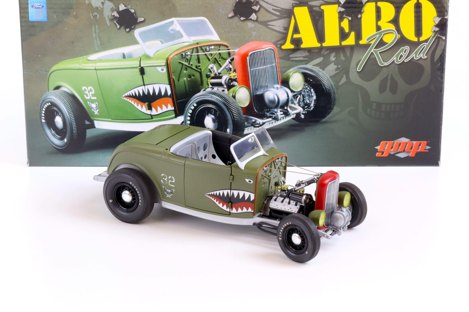 1:18 GMP 1932 Ford Deuce AERO ROD Roadster Hot Rod matt green G1805022