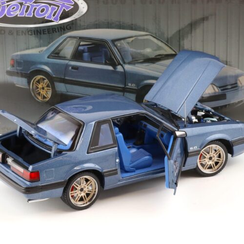 1:18 GMP 1989 Ford Mustang 5.0 LX Coupe Medium Shadow blue DETROIT Speed Inc.