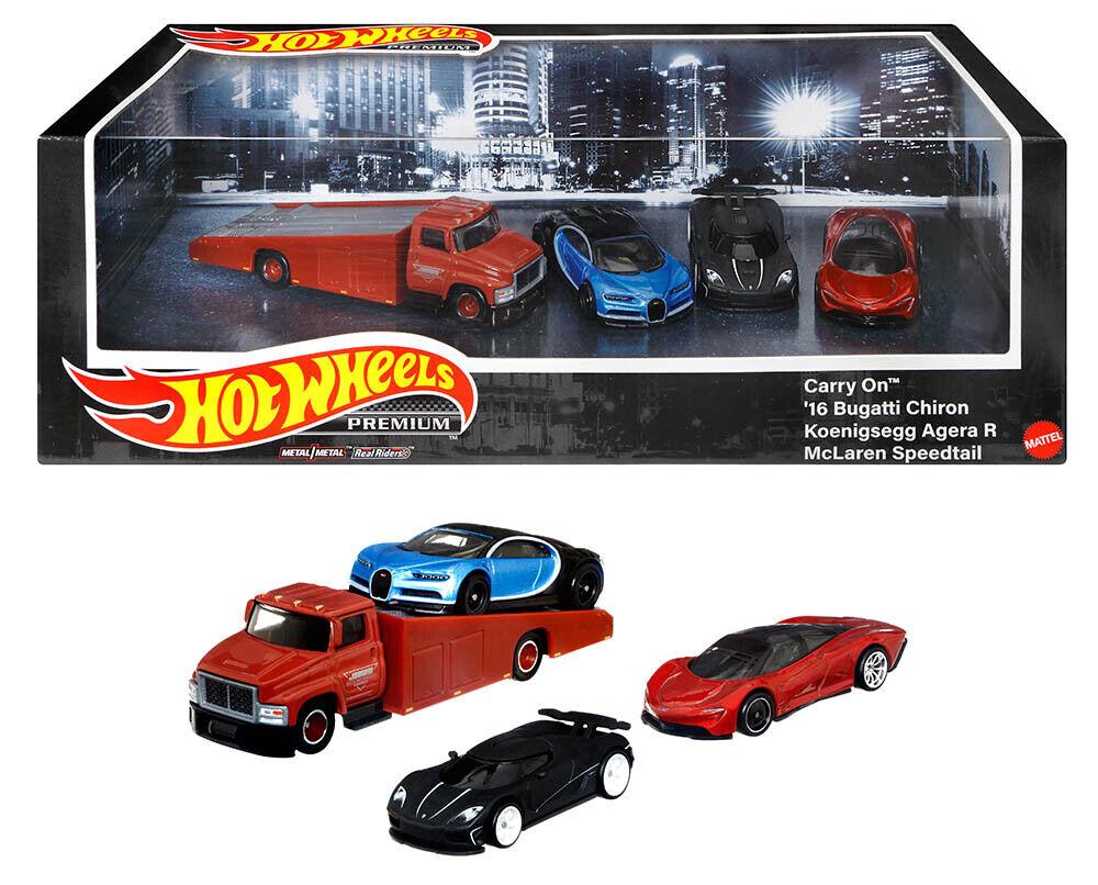 1:64 Hot Wheels Premium Set 2022 Hyper Cars Real Riders 4 Cars Diorama HCR54
