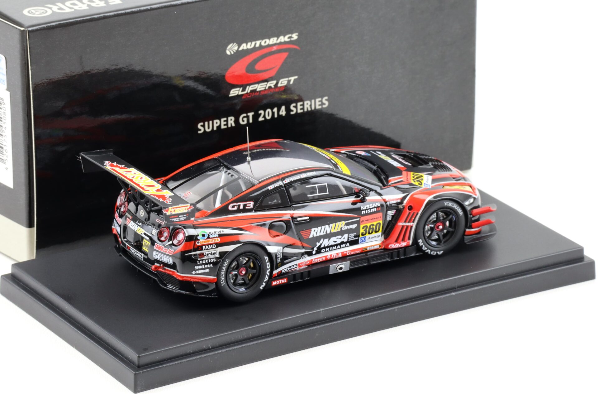 1:43 Ebbro Nissan GT-R R35 Super GT300 OKINAWA MSA RUN UP 2014 #360 Tanaka/ Yoshida