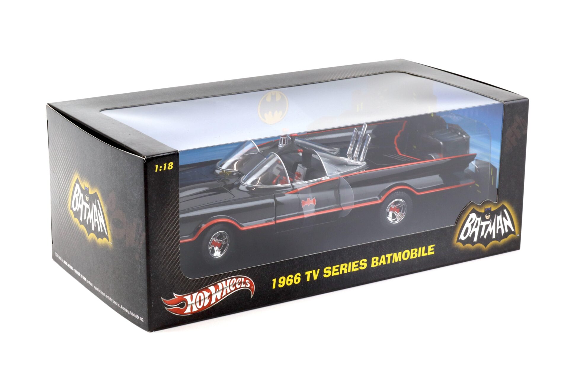 1:18 Hot Wheels BATMAN 1966 Classic TV Series Batmobile black W1171