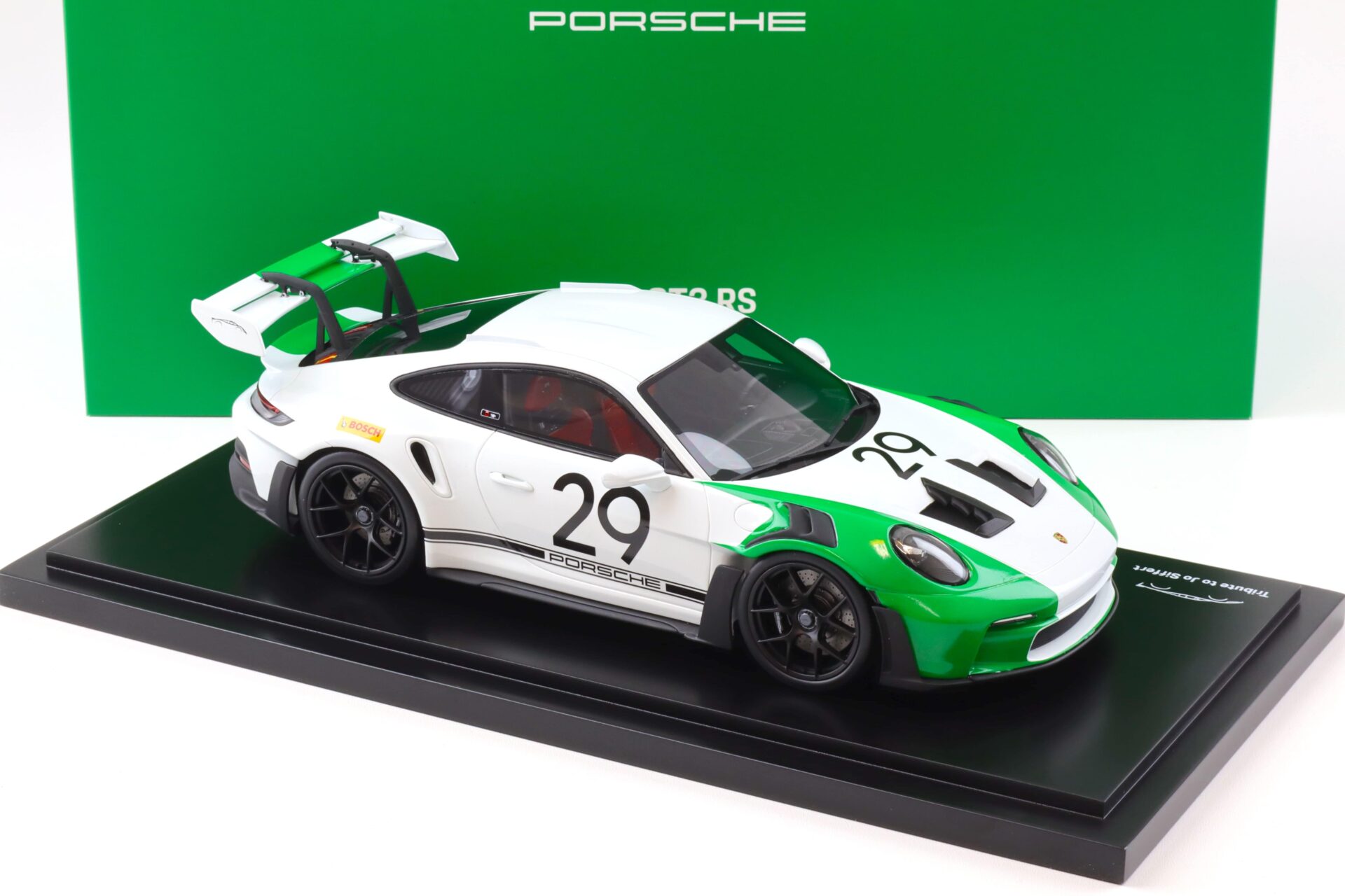1:18 Spark Porsche 911 992 GT3 RS #29 Tribute Jo Siffert white/ green WAP DEALER