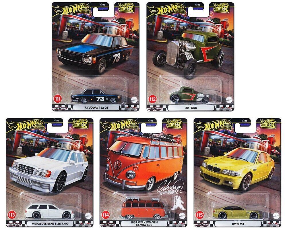 1:64 Hot Wheels Premium Boulevard Series 2024 Car Culture Pack 5 pcs. 979Z BMW, Volvo, Mercedes