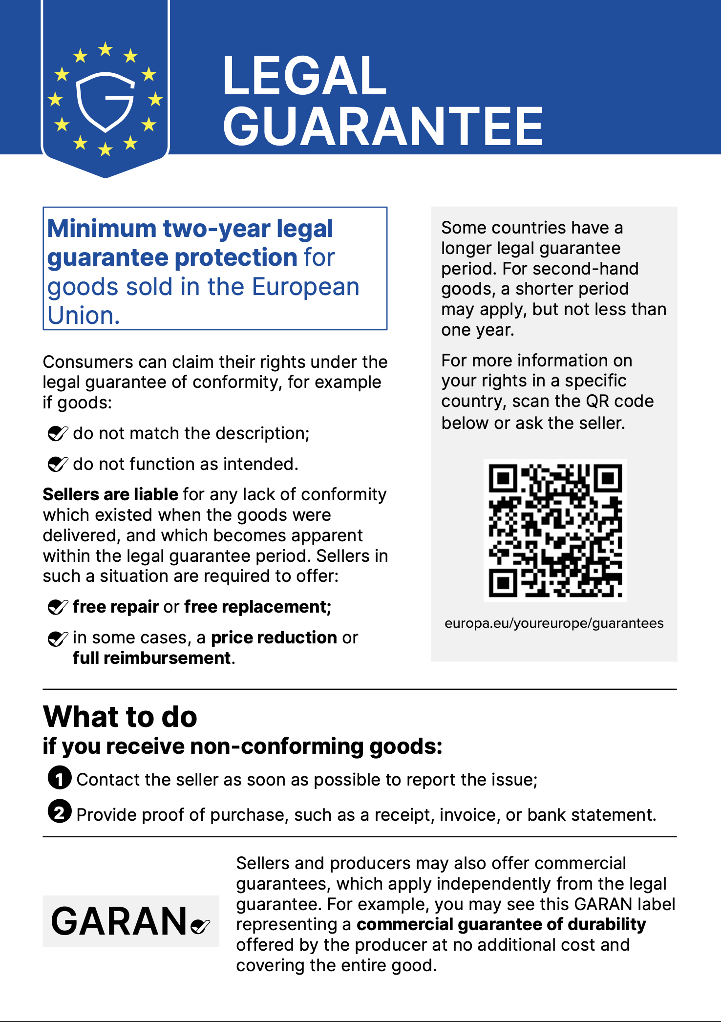 Legal Guarantee